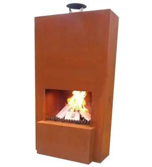 Corten Steel Modern Outdoor Fireplace Surround Fire Pit, HCF-008