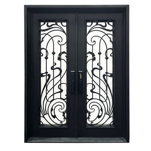 Exterior Wrought Iron Double Entry Door with Double Operable Insulation Glass, HAD2306