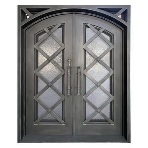 Exterior Wrought Iron Double Entry Door with Double Operable Insulation Glass, HAD2311