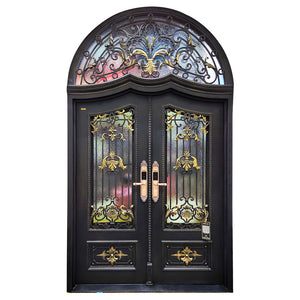 Exterior Wrought Iron Double Entry Door with Double Operable Insulation Glass, HAD2320