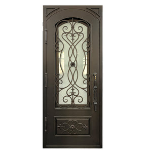 Copy of Exterior Wrought Iron Single Entry Door with Double Operable Insulation Glass, Top-rated, HAD2337