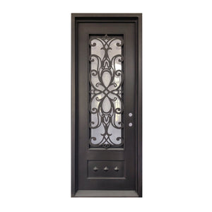 Copy of Exterior Wrought Iron Single Entry Door with Double Operable Insulation Glass, Top-rated, HAD2338