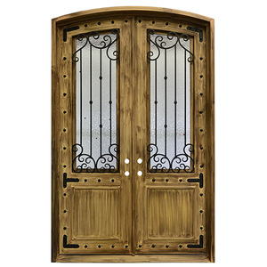 Exterior Wrought Iron  Entry Door with Double Operable Insulation Glass, HAD911