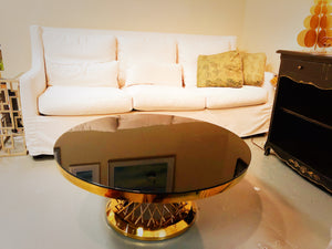 Glass Top Coffee Table with Stainless Steel Frame, SST0074