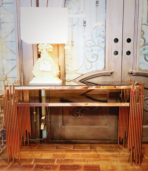 Glass Top Console with Stainless Steel Frame, SST0073