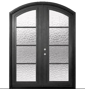Exterior Wrought Iron Double Entry Door with Operable Insulation Glass, HAD0610