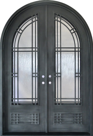 Exterior Wrought Iron Double Entry Door with Double Operable Insulation Glass, HAD0907