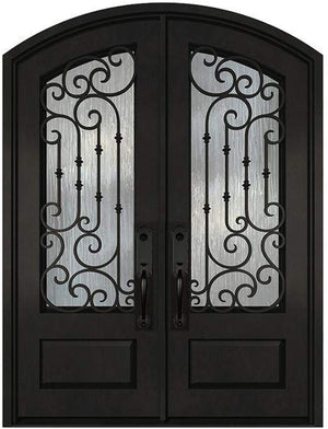 Exterior Wrought Iron Double Entry Door with Double Operable Insulation Glass, HAD0728