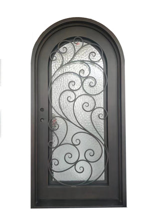 36"x96" Exterior Wrought Iron Single Entry Door with Operable Insulation Glass, Top-rated, GSDR1130