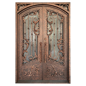 Exterior Wrought Iron Double Entry Door with Double Operable Insulation Glass, HAD2334