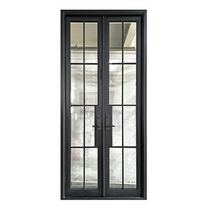 48"x 96" Exterior Wrought Iron Single Door with Sidelight and Double Operable Insulation Glass,HAD2343