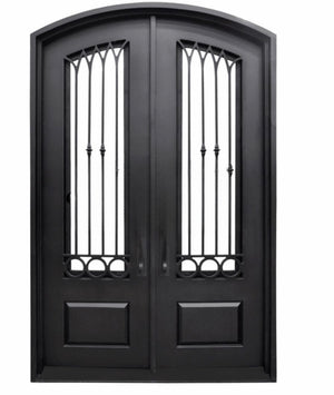 Exterior Wrought Iron Double Entry Door with Double Operable Insulation Glass, HAD2346
