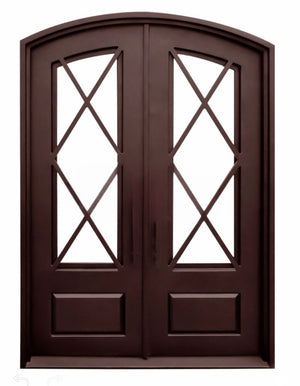 Exterior Wrought Iron Double Entry Door with Double Operable Insulation Glass, HAD2347