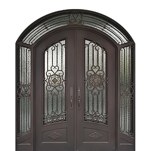 Copy of 86"x 108" Custom Exterior Wrought Iron Double Entry Door with Double Operable Insulation Glass, HADS0912