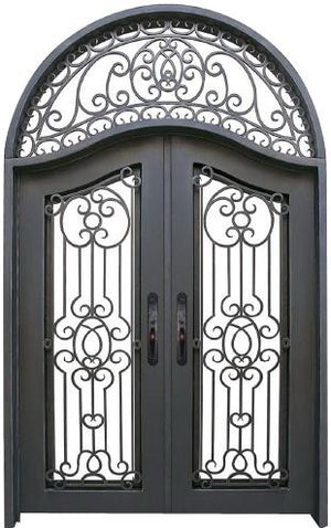 72''x120'' Exterior Wrought Iron Double Entry Door with Double Operable Insulation Glass, MOB0077