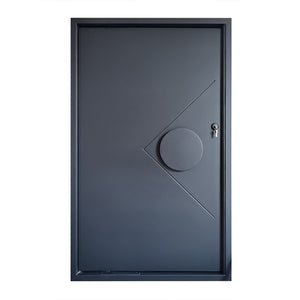59"x 96" Modern Villa Front Entry Flat Door Safety Explosion-proof Steel Pivot Door, Top-rated, GPD002
