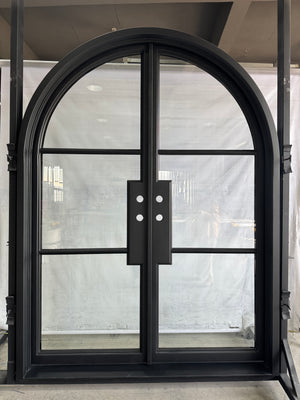 Exterior Wrought Iron Double Entry Door with Operable Insulation Glass, HAD2505-F4