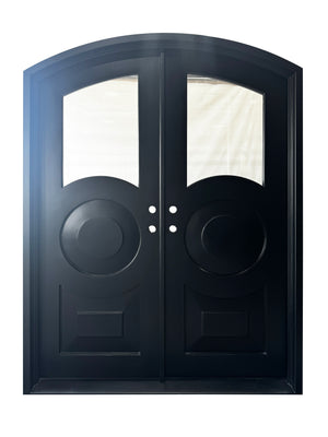 Exterior Wrought Iron Double Entry Door with Double Operable Insulation Glass, HAD2505-5