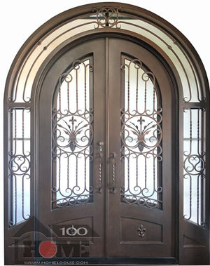 Home100 72''x120'' Double Iron Door and Same Style Yard Gates with Wall Inset Installed in Albuquerque, NM