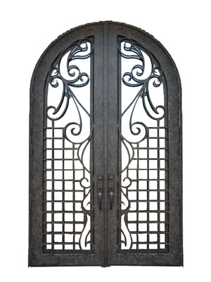 Exterior Wrought Iron Double Entry Door with Double Operable Insulation Glass, HAD1028
