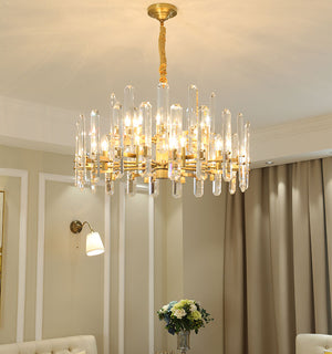 New Design Crystal Chandelier with Gold Brass Stainless Steel Frame, HSC0063-1