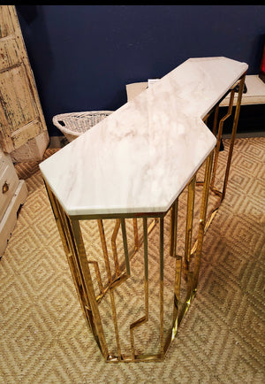Marble Top Console with Stainless Steel Frame, SST0072-1