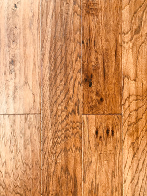 6.5'' Engineered Hickory Hardwood Flooring, Gris Pulpis