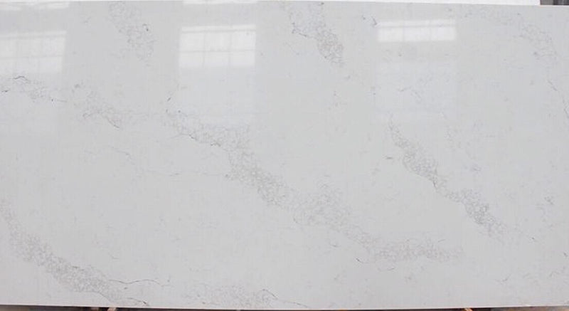 Calacatta White Quartz Slab #KS5031, $60/sf include