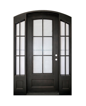 Outdoor Wrought Iron Double Entry Door with Operable Insulation Glass, HSD1020