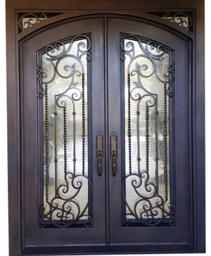 Exterior Wrought Iron Double Entry Door with Double Operable Insulation Glass, HAD0731