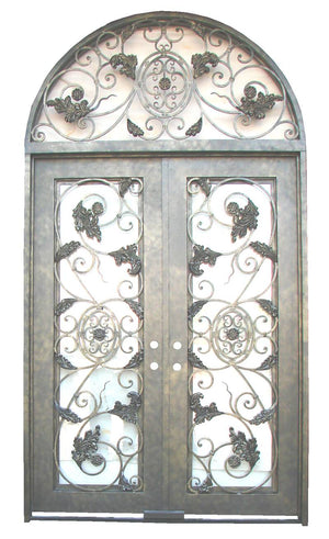76''x120'' Exterior Wrought Iron Double Entry Door with Double Operable Insulation Glass HM5015