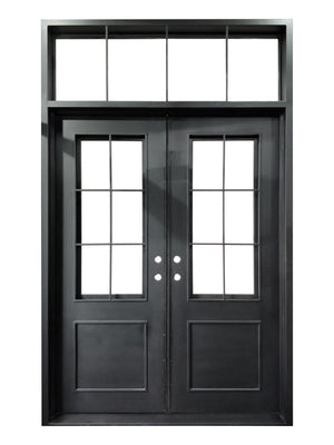 72''x120'' Exterior Wrought Iron Double Entry Door with Operable Insulation Glass, HSDT018