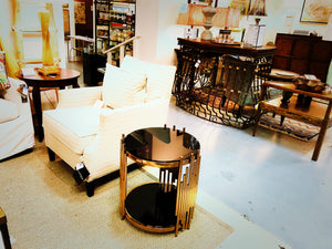 Glass Top Side Table with Stainless Steel Frame, SST0075