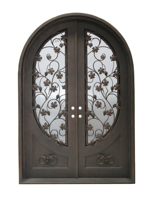 Exterior Wrought Iron Double Entry Door with Double Operable Insulation Glass, MPB0012