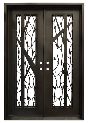 Exterior Wrought Iron Double Entry Door with Double Operable Insulation Glass, MPB006