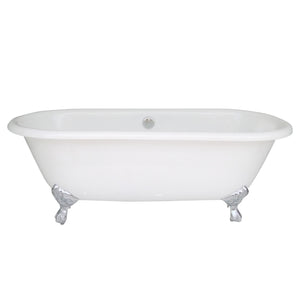 NH-1001 Double Ended Roll Top Cast Iron Bath Tub, 66''Lx30''Wx22.5''H-1