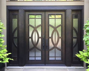 100"x 108" Exterior Wrought Iron Double Entry Door with Double Operable Insulation Glass, SL007