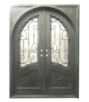 Exterior Wrought Iron Double Entry Door with Double Operable Insulation Glass, HSD007-1