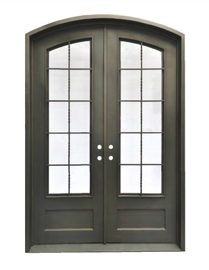 Exterior Wrought Iron Double Entry Door with Operable Insulation Glass, HAD0021-1