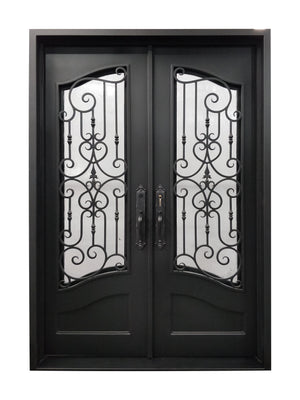 Exterior Wrought Iron Double Entry Door with Double Operable Insulation Glass, HSD006-1