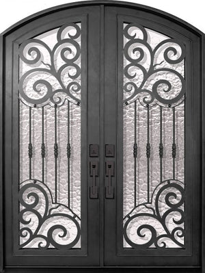 Exterior Wrought Iron Double Entry Door with Double Operable Insulation Glass, HAD0726