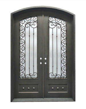 Exterior Wrought Iron Double Entry Door with Operable Insulation Glass, HAD010