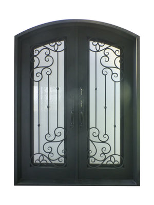 Exterior Wrought Iron Double Entry Door with Double Operable Insulation Glass, HAD014