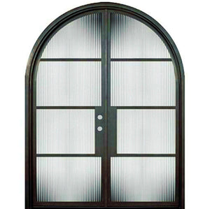 Exterior Wrought Iron Double Entry Door with Operable Insulation Glass, HAD0701