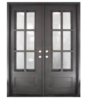 Exterior Wrought Iron Double Entry Door with Double Operable Insulation Glass, HAD0608