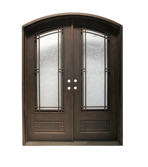 Exterior Wrought Iron Double Entry Door with Double Operable Insulation Glass, HAD0906