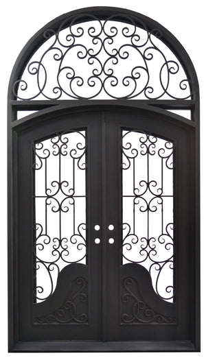 72''x120'' Exterior Wrought Iron Double Entry Door with Double Operable Insulation Glass, FWS1021
