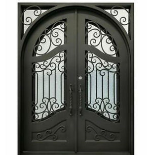 Exterior Wrought Iron Double Entry Door with Double Operable Insulation Glass, HAD0903