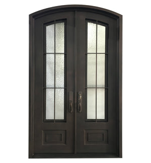 64''x80'' Exterior Wrought Iron Double Entry Door with Double Operable Insulation Glass, HAD003